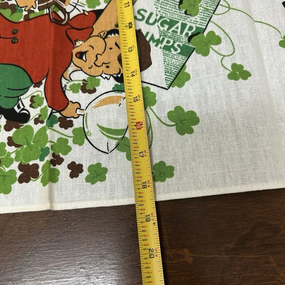 Vtg Irish Linen Tea Towel Gaelic Coffee Leprechaun Wall Hanging Made Ireland